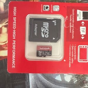 Lenovo Black and Red Micro SD Card with Adapter